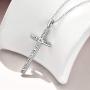 Cross Pendant Necklace for Women Men Sterling Silver I Can Do All Things Through Christ who Strengthen Me Inspirational Christian Gifts for Girls Boys 18