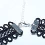 TseanYi Wide Lace Choker Necklace Hollow Black Lace Collar Necklace Elastic Wide Clavicle Necklace Chain Fashion Jewelry for Women and Girls (Black)