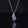 CiNily Heart Pendant Necklace 14K White Gold/Rose Gold Plated Opal Jewelry for Women Girls
