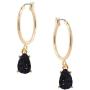 Humble Chic Simulated Druzy Hoop Earrings - Boho Teardrop Created Geode Stone Charm Dangle Drop Threader Loops for Women - Bohemian Sparkly Pendants