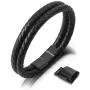 SERASAR | Premium Genuine Leather Bracelet for Men in Black | Magnetic Stainless Steel Clasp in Black, Silver and Gold | Exclusive Jewellery Box | Great Gift Idea SERASAR | Premium Genuine Leather Bracelet for Men in Black | Magnetic Stainless Steel Clasp in Black, Silver and Gold | Exclusive Jewellery Box | Great Gift Idea