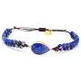 Lapis Lazuli Double Wrap Bracelets for Women - Adjustable Lapis Centerpiece Natural Stone Beads Bracelet - Stress Relief Natural Stone Leather Bracelet for Women, Girls & Teen