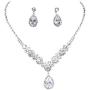 UDORA Crystal Necklace Earrings Bracelet Jewelry Sets for Bridal Bridesmaid Wedding Party