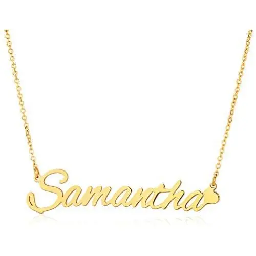FAMARINE Custom Name Necklace, 18K Gold Plated Nameplate Personalized Jewelry Gift for Women Girl Dainty Necklace FAMARINE Custom Name Necklace, 18K Gold Plated Nameplate Personalized Jewelry Gift for Women Girl Dainty Necklace