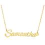 FAMARINE Custom Name Necklace, 18K Gold Plated Nameplate Personalized Jewelry Gift for Women Girl Dainty Necklace