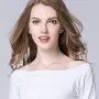 Yesmini Antler Pendant Necklaces - 925 Sterling Silver Necklace with 5A Cubic Zirconia, Minimalist Style Clavicle Chain with Reindeer Charm, Slider Adjustable Necklaces for Women and Girl