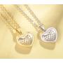 FANCIME Sterling Silver Heart Necklace Cubic Zirconia CZ Gemstone Dainty Interlocking Pave Fine Jewelry Gifts for Women Girls Mom,16+ 2'' Extender
