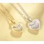 FANCIME Sterling Silver Heart Necklace Cubic Zirconia CZ Gemstone Dainty Interlocking Pave Fine Jewelry Gifts for Women Girls Mom,16+ 2'' Extender