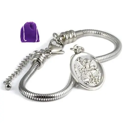 Archangel Michael Bracelet | St Michael Religious Bracelets for Women Hypoallergenic Stainless Steel Snake Chain Charm Bracelet A Saint Michael Bracelet for Saint Michael Police Charm Jewelry Archangel Michael Bracelet | St Michael Religious Bracelets for Women Hypoallergenic Stainless Steel Snake Chain Charm Bracelet A Saint Michael Bracelet for Saint Michael Police Charm Jewelry