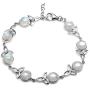Silvershake Natural Moonstone 925 Sterling Silver Triquetra Celtic Knot 7 to 8.5 Inch Adjustable Bracelet