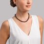 THE PEARL SOURCE 14K Gold 6.5-7mm Round Black Akoya Cultured Pearl Necklace & Earrings Set in 17'' Princess Length for Women