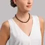 THE PEARL SOURCE 14K Gold 6.5-7mm Round Black Akoya Cultured Pearl Necklace & Earrings Set in 17'' Princess Length for Women THE PEARL SOURCE 14K Gold 6.5-7mm Round Black Akoya Cultured Pearl Necklace & Earrings Set in 17'' Princess Length for Women