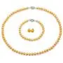 JYX Pearl Necklace Earrings Set 6-7mm AA Golden Freshwater Cultured Pearl Necklace Bracelet and Earrings Jewelry Set JYX Pearl Necklace Earrings Set 6-7mm AA Golden Freshwater Cultured Pearl Necklace Bracelet and Earrings Jewelry Set
