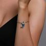 Blue Butterfly Silver Chain Pendant Bracelet for Women and Girls Adjustable Silver Bracelet