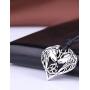Wicca Norse Viking Trinity Irish Knot Heart-Shaped Double Wolf Head Pattern Pendant Necklace