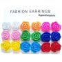 DesignedDazzle 9 Pairs Multi-Colors Rose Flower Plastic Earrings Resin Acrylic Studs Sensitive Ears
