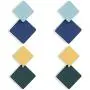 Korean version of the new paint geometric square earrings exaggerated fashion simple wild red earrings retro cold wind female
