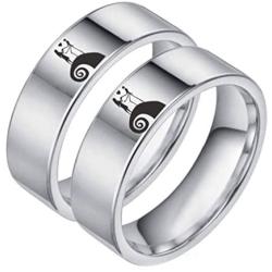 Sping Jewelry Jack and Sally Moonlit Confession Ring His and Hers Titanium Steel Nightmare Before Christmas Band Size 6-12