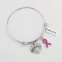 Gzrlyf Purple Ribbon Awareness Bracelet Domestic Violence Survivor Gifts Pancreatic Cancer Survivor Gifts