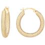 PAVOI 14K Gold Plated 925 Sterling Silver Lightweight Textured Hoop Earrings for Women | Gold Earrings for Women
