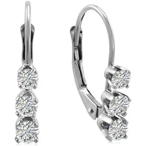 AGS Certified 1/2ct TW Diamond Lever Back Earrings in 14K Gold (H-I Color, I1-I2 Clarity) AGS Certified 1/2ct TW Diamond Lever Back Earrings in 14K Gold (H-I Color, I1-I2 Clarity)