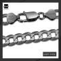 Amberta Plated on 925 Sterling Silver Bracelet - Various Styles - 8 mm Thick - Flat Cuban Curb Chain for Men - Length 8 Inch