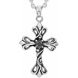 URBAN JEWELRY Vintage Royalty Celtic Shield Cross Necklace Cubic Zirconia Pendant with 21 Inch Chain