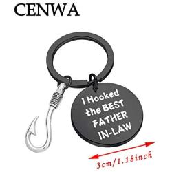 CENWA Father of The Groom Keychain I Hooked The Best Father in-Law Father in Law Gift from Bride Wedding Jewelry Gift from Bride Fathers Day Fisherman Gift