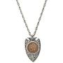 Indian Head Penny Silvertone Arrowhead Pendant