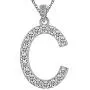 Cubic Zirconia Iced Out Initial Letter Necklace for Women Men 925 Sterling Silver Simulated Diamond Bling A to Z 26 Alphabet Pendant Necklace Bridesmaid Engagement Jewerly Gift