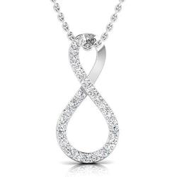 1/5 Ctw IGI Certified Diamond & Sterling Silver Infinity Pendant with 18'' Chain