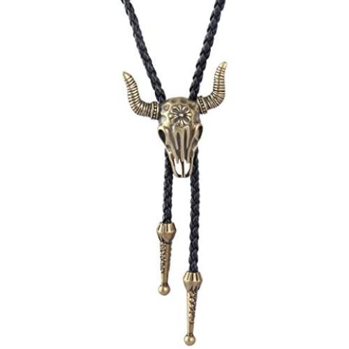 Bfiyi Native Indian Bolo Tie Western Necklace Rodeo Cowboy Necktie Burgundy Jewelry for Men, Women
