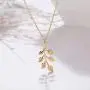 Aluinn Leaf Necklace Gold Dainty Olive Pendant Necklace Simple Necklace Chain Jewelry for Women and Teen Girls
