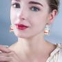 Fashion Funny Creative Koi Fish goldfish Water Bag Dangle Earrings Cute Handmade Earrings Womens Charm Jewelry Gift 4 pairs