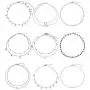 BBTO 9 Pieces Women Girls Layered Choker Necklace Sliver Layered Pendant Choker Jewelry Set (Style 1)