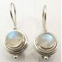 SilverStarJewel Rainbow Moonstone Vintage Style Earrings 0.9'' 3.9 Grams 925 Pure Silver