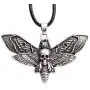 HAQUIL Skull Jewelry Alloy Skull Deaths-Head Hawkmoth Pendant Necklace with Leather Cord for Women and Girls, 19.8'' HAQUIL Skull Jewelry Alloy Skull Deaths-Head Hawkmoth Pendant Necklace with Leather Cord for Women and Girls, 19.8''