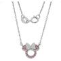 Disney Jewelry Mickey or Minnie Mouse Sterling Silver Cubic Zirconia Pendant and Earring Set