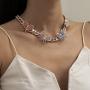 Ingemark Bling Miami Butterfly Cuban Chain Necklace Iced Out Cuban Choker Necklace for Women Girls Hip Hop Rapper Jewelry