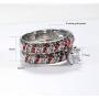 ringheart 2 Rings Couple Rings White Gold Filled Heart Cut Cz Red Rhinestone Womens Wedding Ring Sets Stainless Steel Man Ring Band