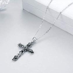 POPKIMI S925 Sterling Silver Faith Necklace Pendant Jewelry for Women Gifts,18+2inch