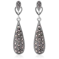 Shop LC Dangle Drop Earrings 925 Sterling Silver Round Marcasite Fashion Prom Jewelry for Women Mothers Day Gifts Ct 0.8