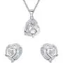 EleQueen Womens Heart Jewelry Set S925 Sterling Silver Cubic Zirconia Love Heart Bridal Pendant Necklace Stud Earrings EleQueen Womens Heart Jewelry Set S925 Sterling Silver Cubic Zirconia Love Heart Bridal Pendant Necklace Stud Earrings