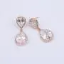 Teardrop Dangle Earrings for Wedding - Sparkly Sterling Silver Cubic Zirconia Crystal Rhinestone Drop Earrings Pierced Austrian Style Hypoallergenic Earrings Womens Bridal Jewelry