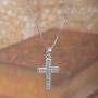 Vanbelle Stering Silver Jewelry Studded Cross Pendant-Necklace with Cubic Zirconia Stones and Rhodium Plated for Women and Girls