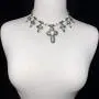Gypsy Jewels 7 Stone Cross Western Style Scroll Detailed Silver Tone Statement Necklace & Earrings Set Gypsy Jewels 7 Stone Cross Western Style Scroll Detailed Silver Tone Statement Necklace & Earrings Set
