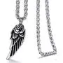 Mens Stainless Steel Cremation Jewelry Ashes Urn Necklace Rose Angel Wing Small Pendant with 24 Inches Link Chain Mens Stainless Steel Cremation Jewelry Ashes Urn Necklace Rose Angel Wing Small Pendant with 24 Inches Link Chain