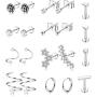 LOYALLOOK 16G 316L Stainless Steel Tragus Helix Cartilage Earrings Piercing Labret Lip Stud Earring Hoops for Men Women Body Piercing Jewelry