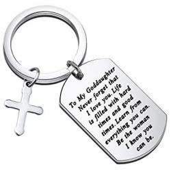 Goddaughter Keychain Goddaughter Gift from Godmother Goddaughter Christening Gifts Jewelry Never Forget That I Love You