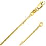 14K Solid Yellow Gold 0.7MM Italian 4 Side Diamond Cut Box Thin Chain Necklace with Lobster Claw Clasp - Include Gift Box with Order (0.7 MM 22 Inches 14K Yellow Gold 22'' 4DC)